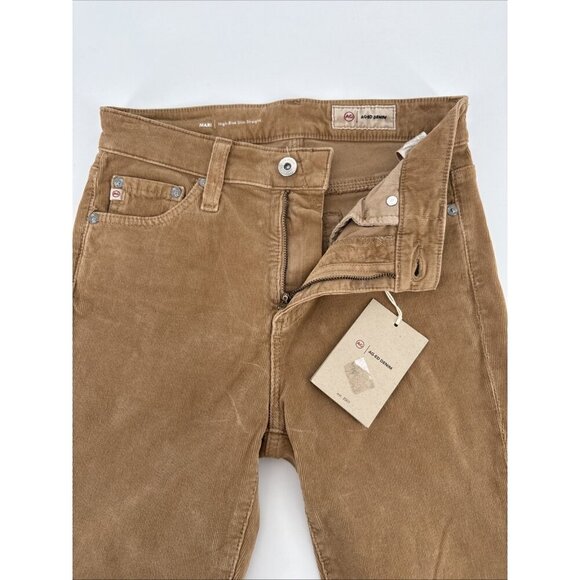 AG DENIM women’s size 24 Tan camel MARI High-Rise Slim Straight Corduroy Jeans - Picture 12 of 14